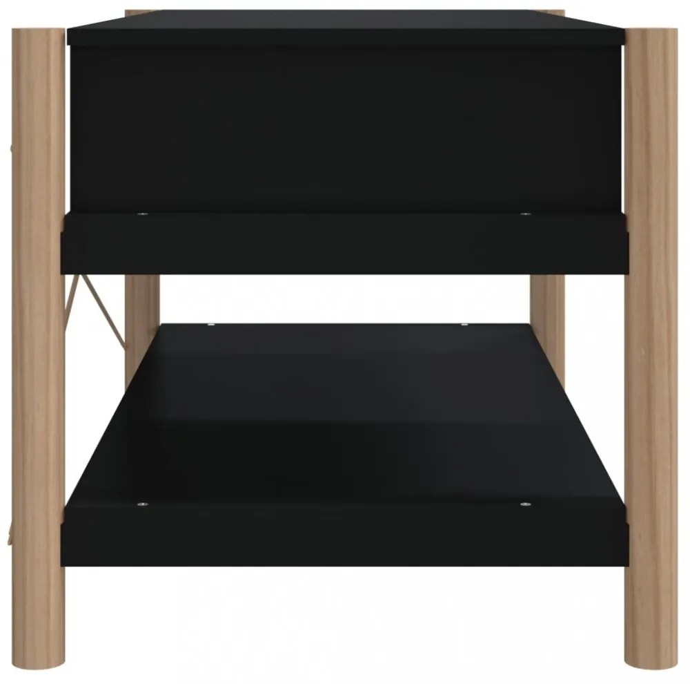 fekete szerelt fa dohányzóasztal 82 x 48 x 45 cm
