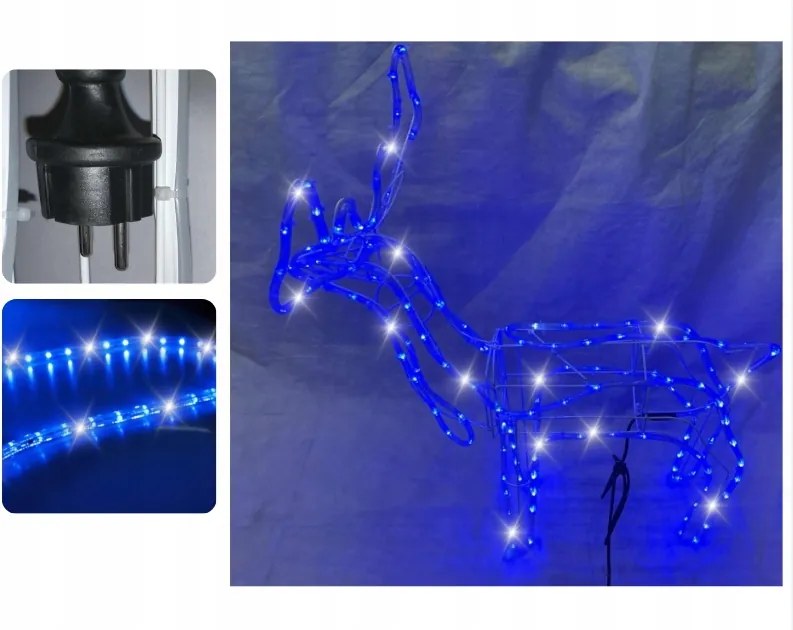 Led Rénszarvas 55 CM Kék Flash (hideg Fehér) 6M