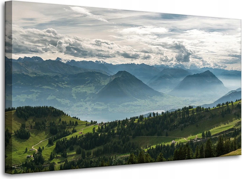 Vászonkép Hegyek Felhők Természet Erdők Természet 100x60 cm