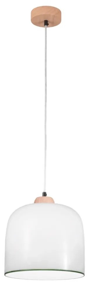 Kolarz A1352.31.G - Csillár zsinóron NONNA 1xE27/60W/230V tölgy/fehér/zöld