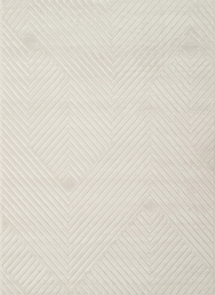 Fehér szőnyeg nappaliba ,modern halszálka mintás 80x150cm