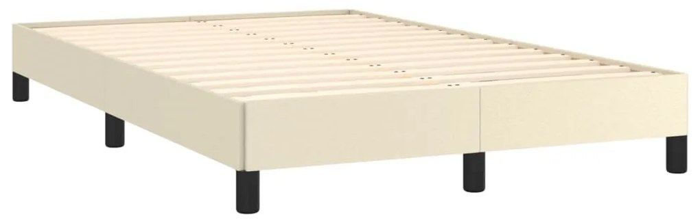 krémszínű műbőr ágykeret 120 x 200 cm