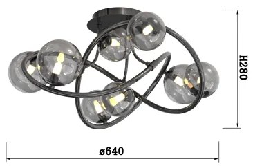 Wofi 9014-805 - LED Felületre szerelhető csillár NANCY 8xG9/3,5W/230V fekete/króm