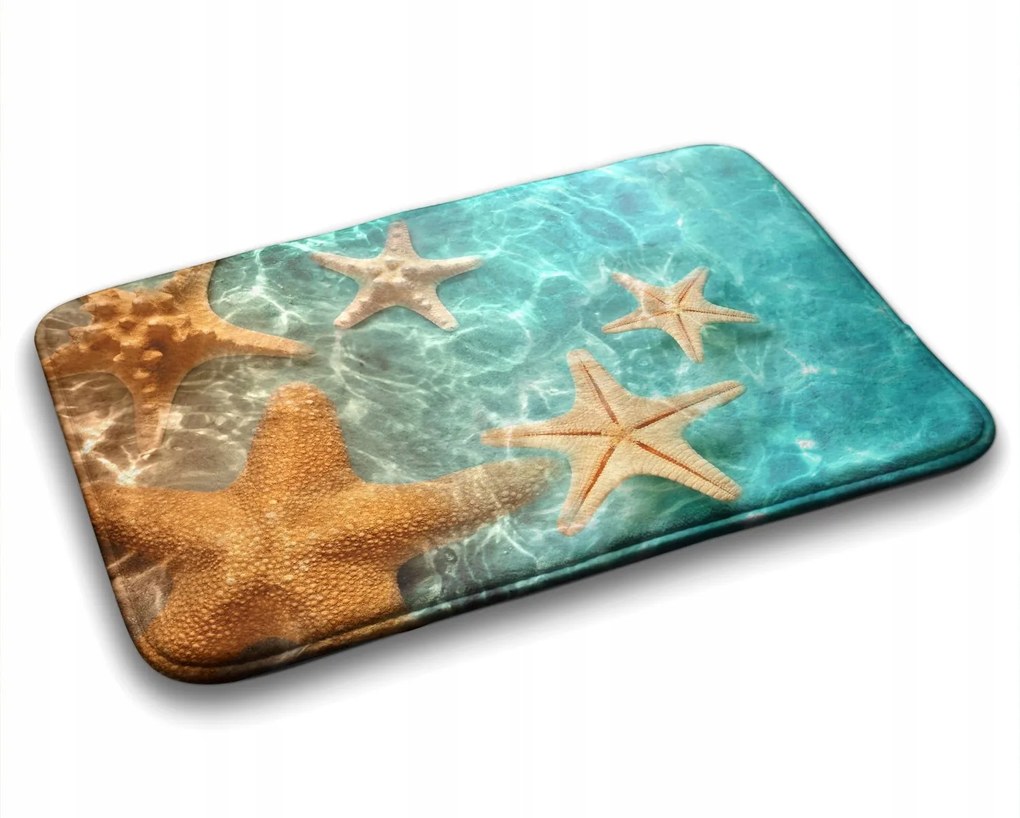 Fürdőszobaszőnyeg Gumírozott tengeri csillagok 75x45