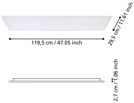 Eglo 900939 - LED Mennyezeti panel RABASSA LED/34,5W/230V 120x30 cm