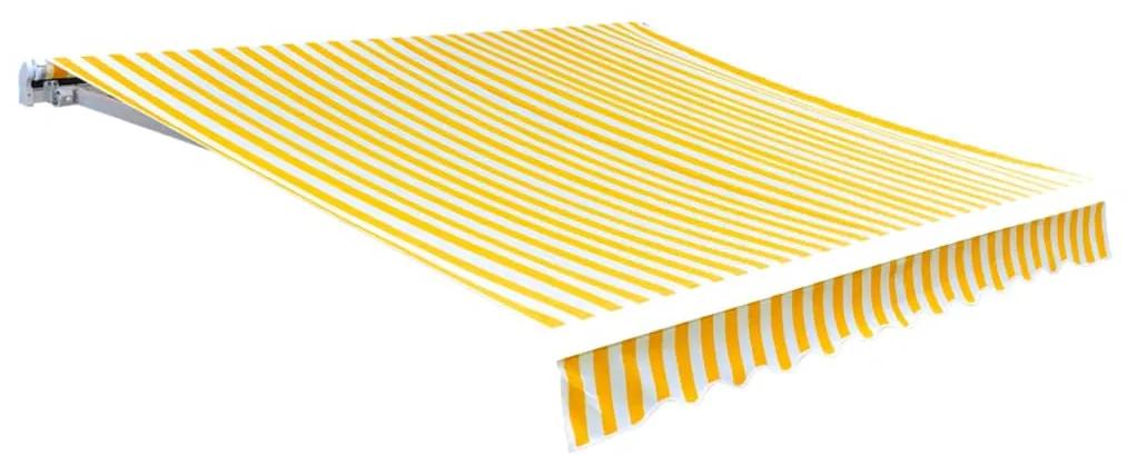 vidaXL sárga-fehér vászon napellenző tető 4 x 3 m (a váz nem tartozék)
