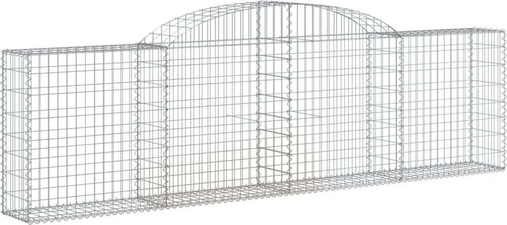 vidaXL íves horganyzott vas gabion kosár 300 x 30 x 80/100 cm