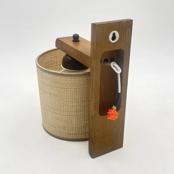 Fali lámpa AIDA 1xE27/15W/230V tölgy/raffia