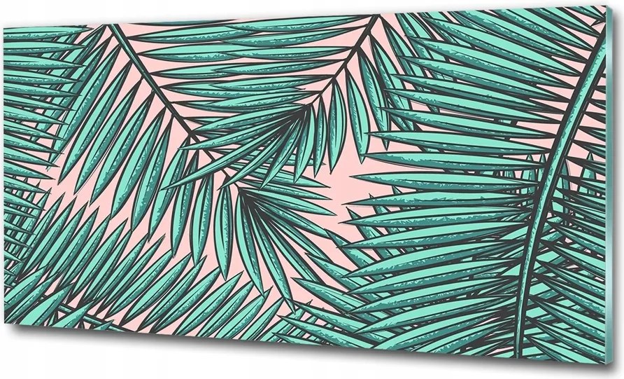 Fotó kép edzett üveg pálmalevelek 125x50