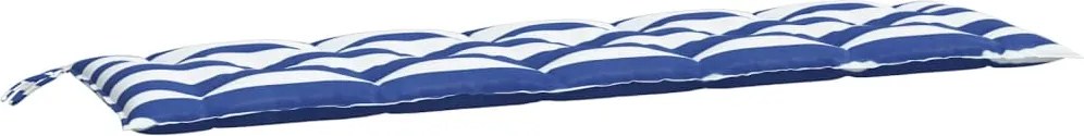 vidaXL kék és fehér csíkos oxford szövet padpárna 180 x 50 x 7 cm