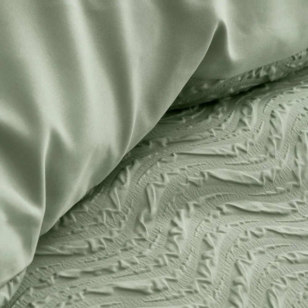 Zöld kétszemélyes ágyneműhuzat 200x200 cm Heatset Wave – Catherine Lansfield