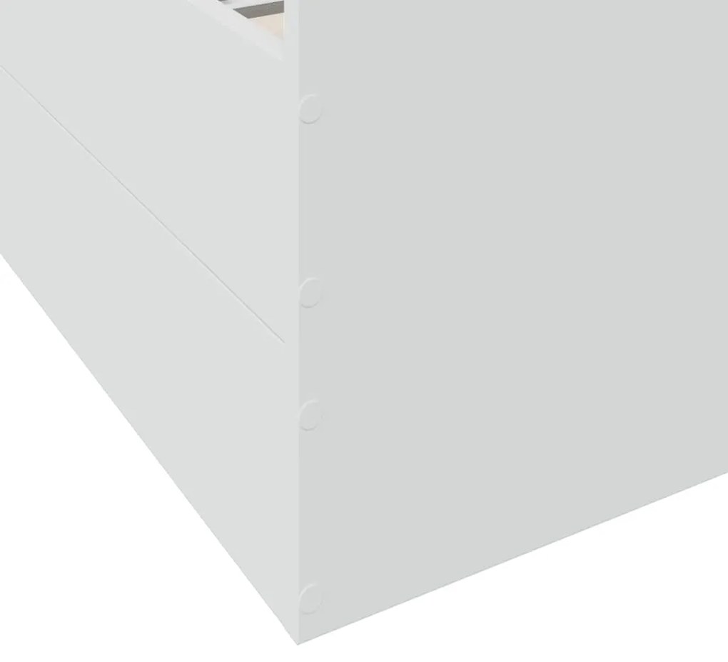 fehér szerelt fa ágykeret fiókokkal 75x190 cm