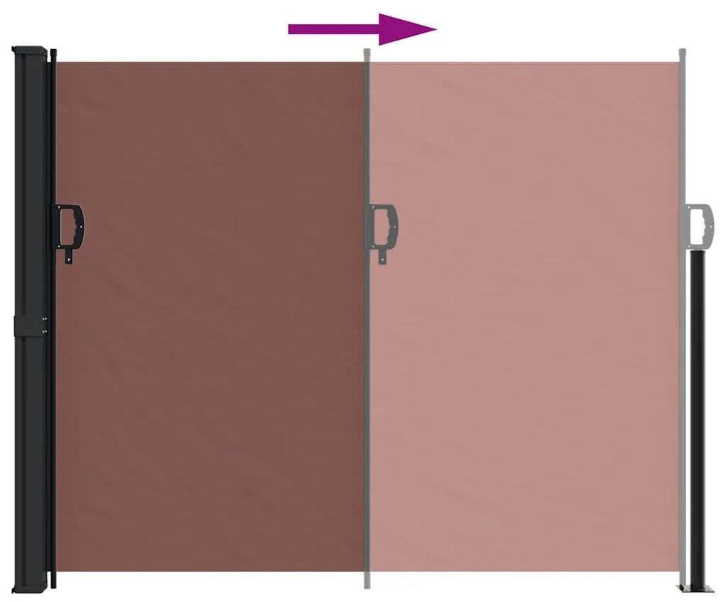 barna behúzható oldalsó napellenző 160 x 500 cm