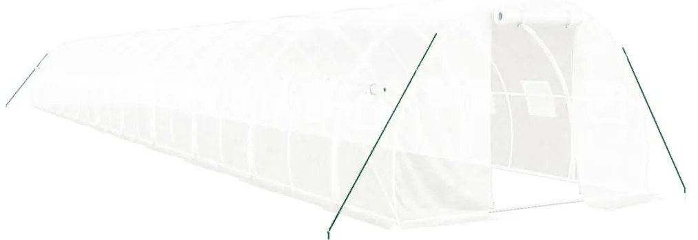 fehér acélvázas melegház 60 m² 20x3x2 m