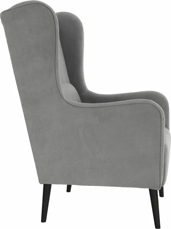 Kényelmes fotel, szürke/fekete, BREDLY