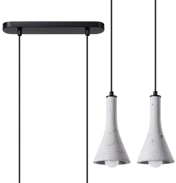 Sollux SL.1224 - Csillár zsinóron REA 2xE14/12W/230V beton