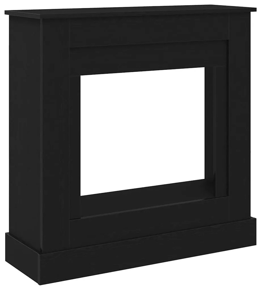 fekete tölgy színű szerelt fa kandallóburkolat 90x30x90 cm