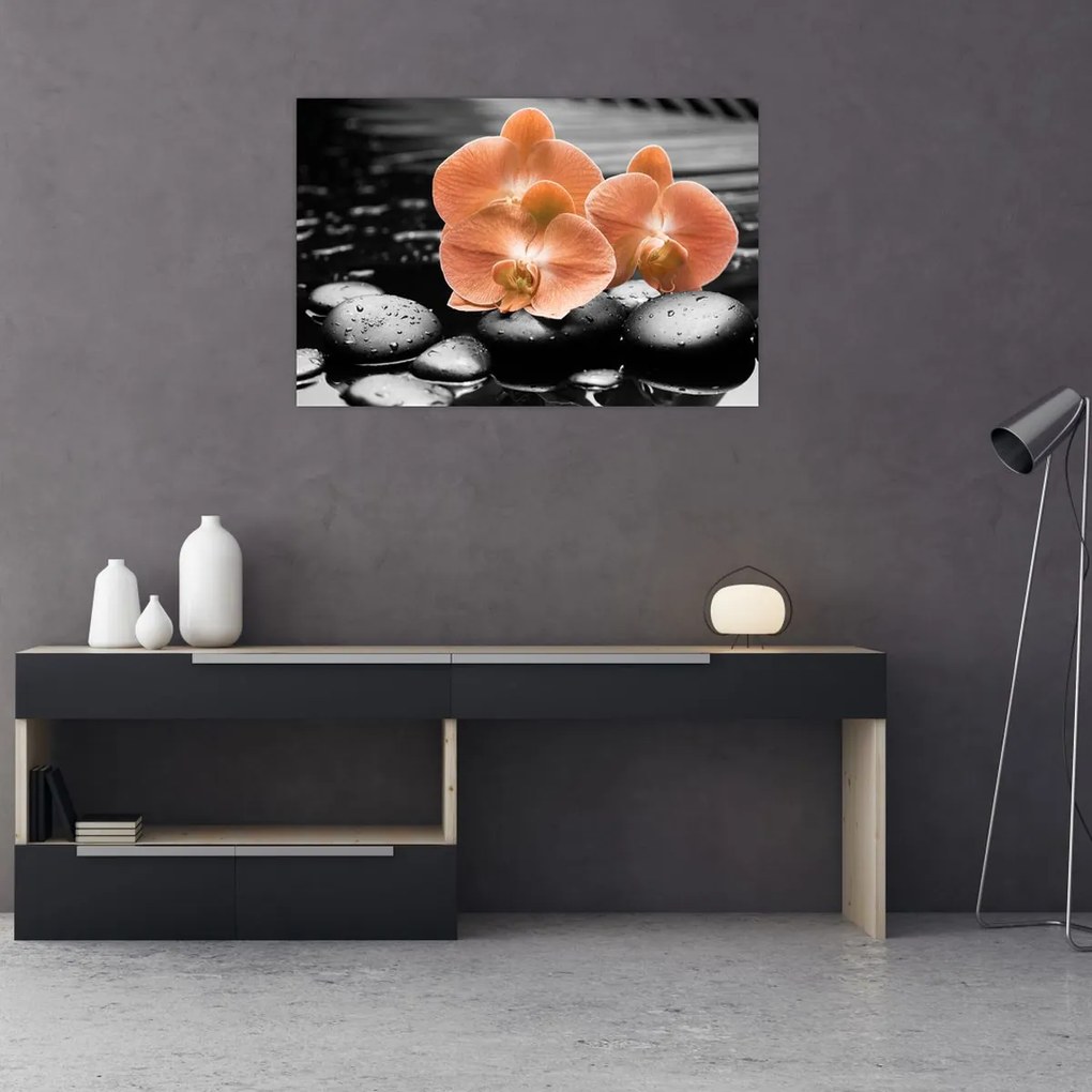 Kép - Narancssárga orchideák (90x60 cm)