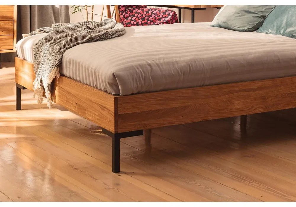 Tölgyfa franciaágy 160x200 cm Abies 2 - The Beds