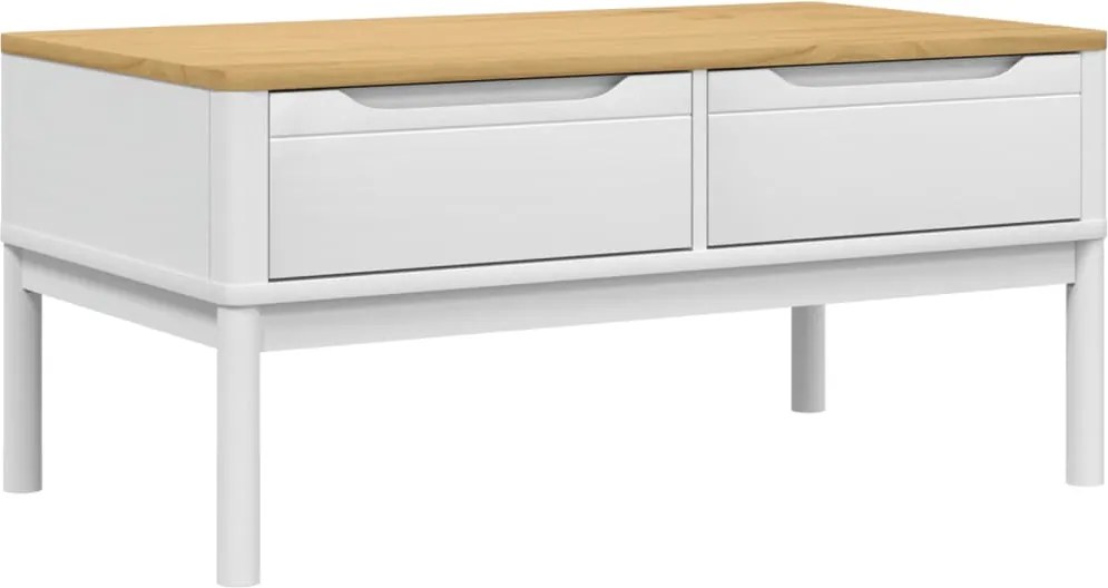 vidaXL FLORO fehér tömör fenyőfa dohányzóasztal 99 x 55,5 x 45 cm