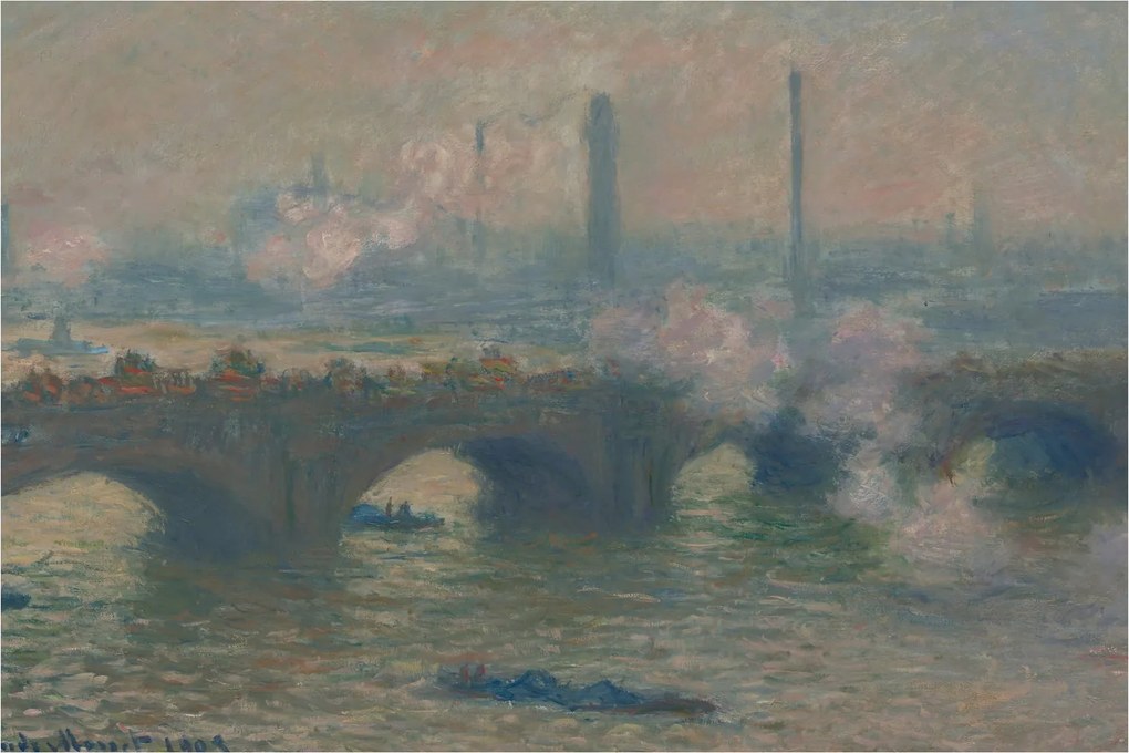 Kép - Claude Monet, Waterloo Bridge, Gray Day, reprodukciók (90x60 cm)