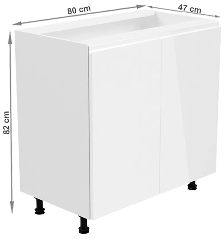 Alsó konyhaszekrény D80 Aurellia (fehér + fényes fehér). 1015759
