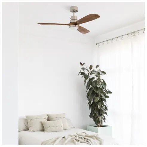 FARO 33518DC - LED Mennyezeti ventilátor LANTAU LED/15W/230V króm/fa + távirányító