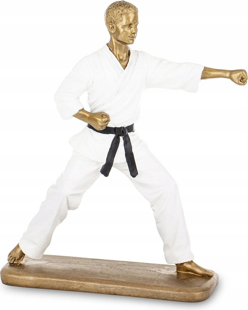 Karatés férfi figura karate figura harcművészet dekoráció fehér arany