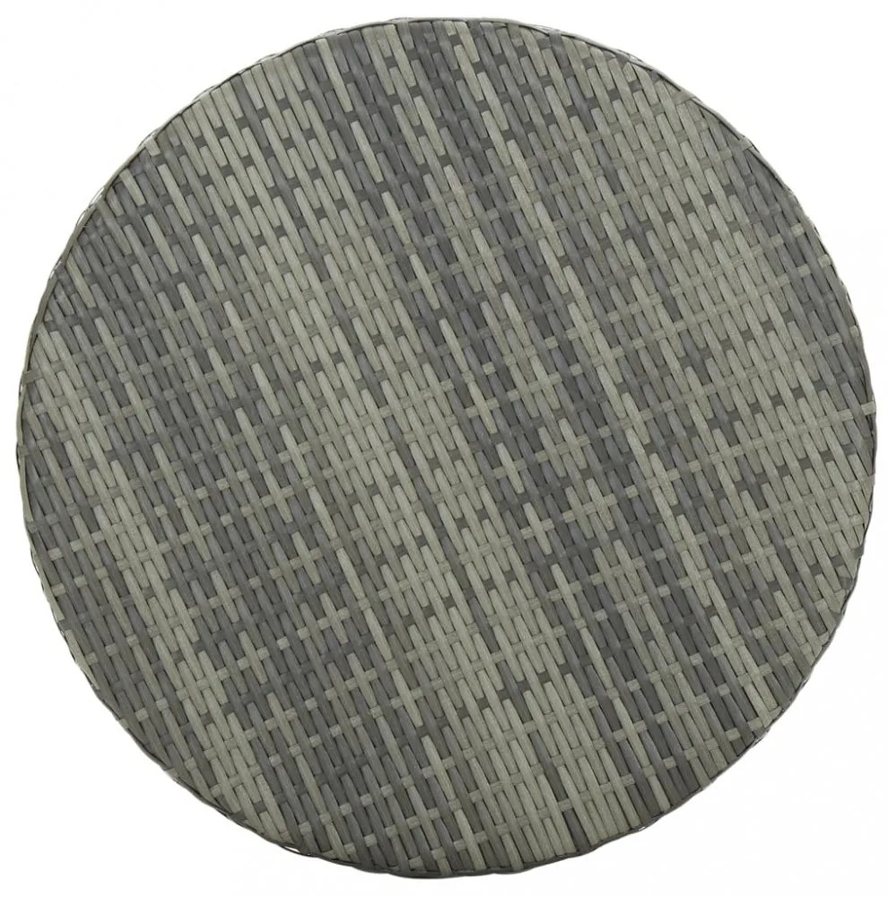 szürke polyrattan kerti asztal 60,5 x 106 cm