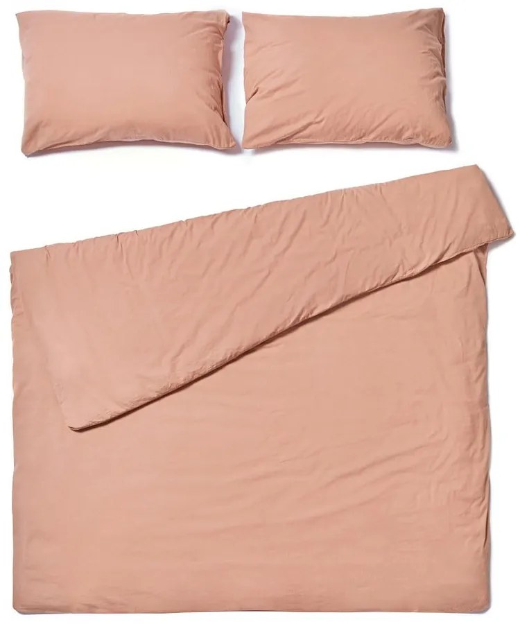 Természetes barna kétszemélyes kőmosott pamut ágyneműhuzat, 200 x 220 cm - Bonami Selection