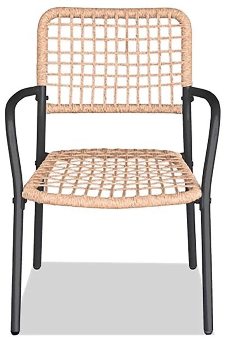 Erkély Bútorszett, Fém + Polyrattan, Bézs. NAT