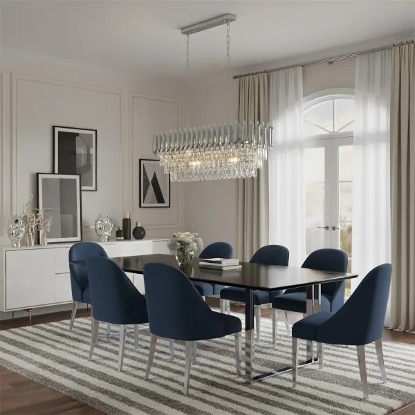 Brilagi - Láncos csillár ECLIPSE 10xE14/10W/230V 78x28 cm ezüstszínű