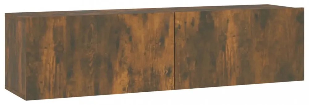 füstös tölgy színű szerelt fa fali TV-szekrény 120 x 30 x 30 cm