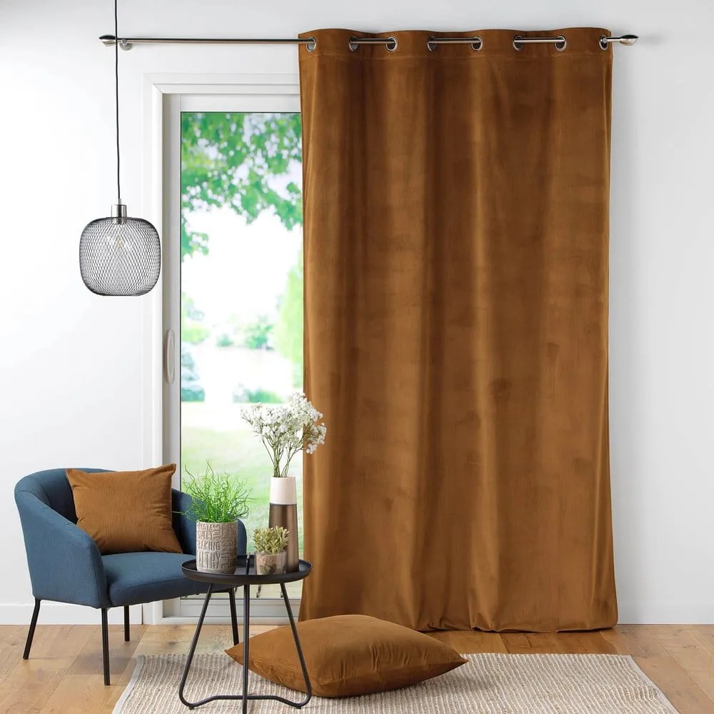 Barna kordbársony függöny 140x260 cm Casual – douceur d'intérieur