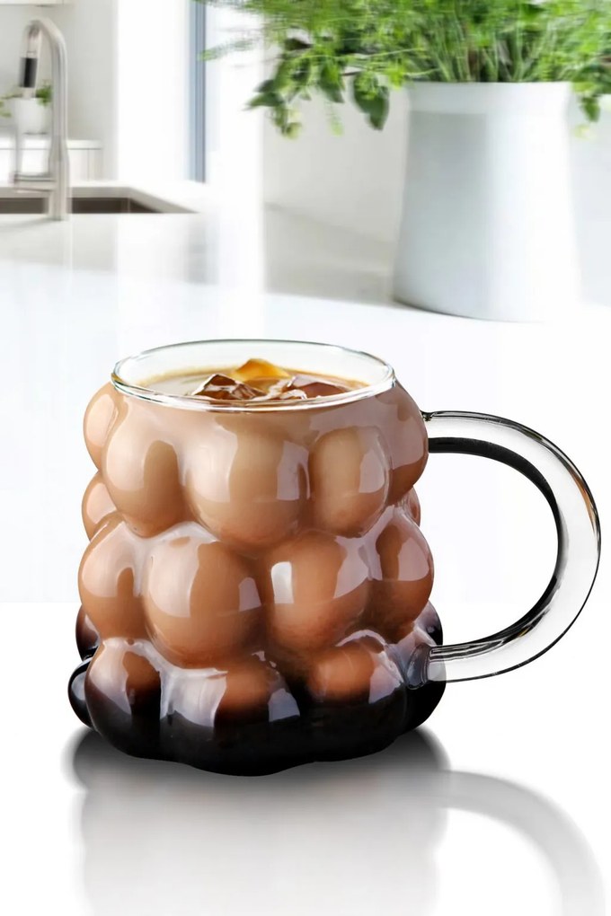 Boroszilikát üvegpohár szőlő alakú füllel 300 ml