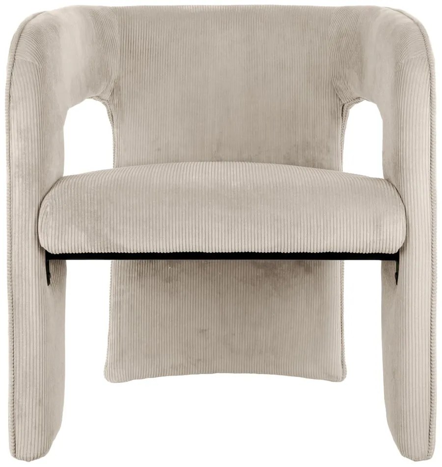 Bézs kordbársony fotel Vigor – Leitmotiv