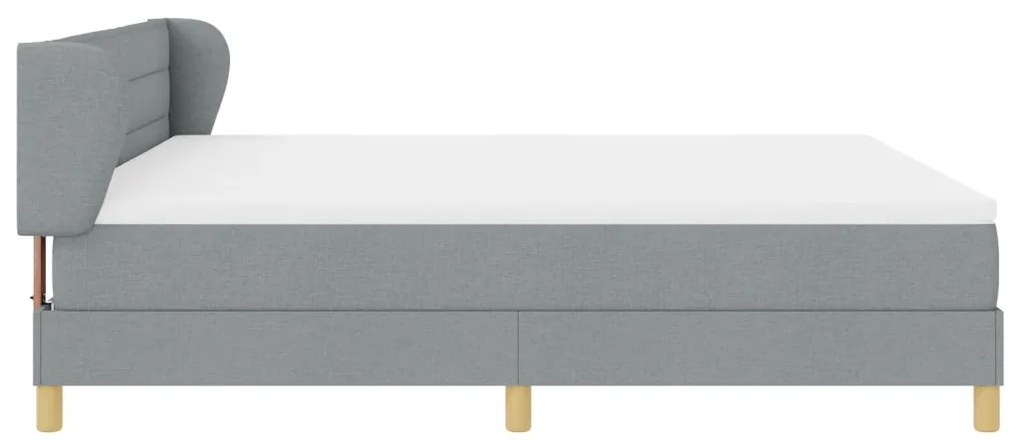 vidaXL Boxspring Ágy Mattal Világosszürke 180x200 cm Szövet