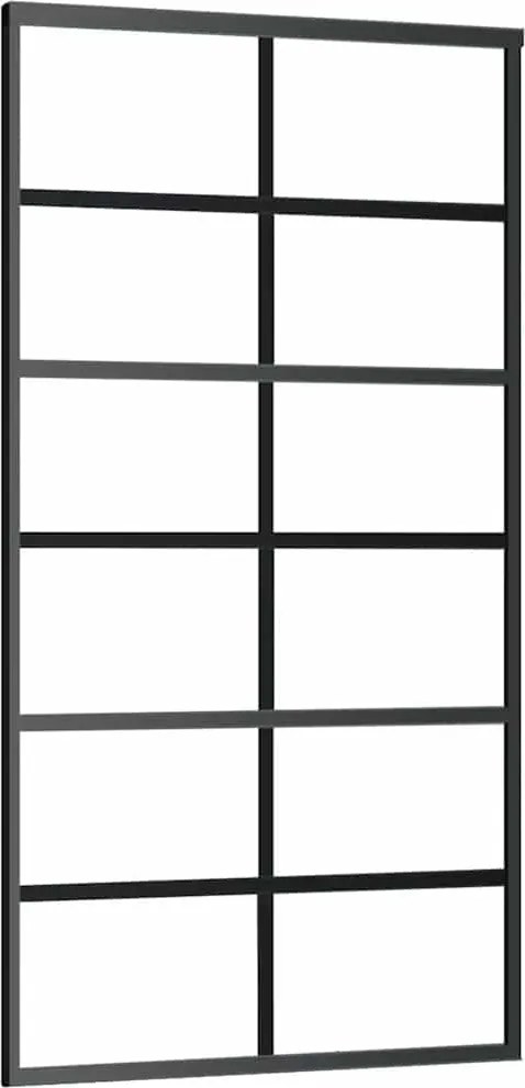 vidaXL fekete ESG üveg és alumínium tolóajtó 102 x 205 cm