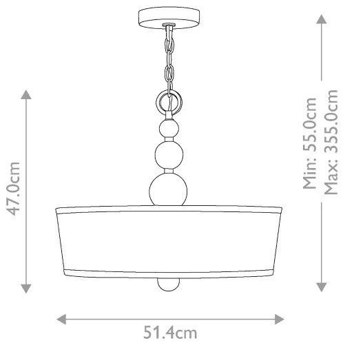 Hinkley HK-ZELDA-P-B-PN - ZELDA láncos csillár 3xE27/60W/230V fényes króm