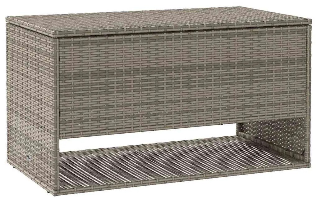Szürke polyrattan kültéri párna doboz 100x55x55,5 cm
