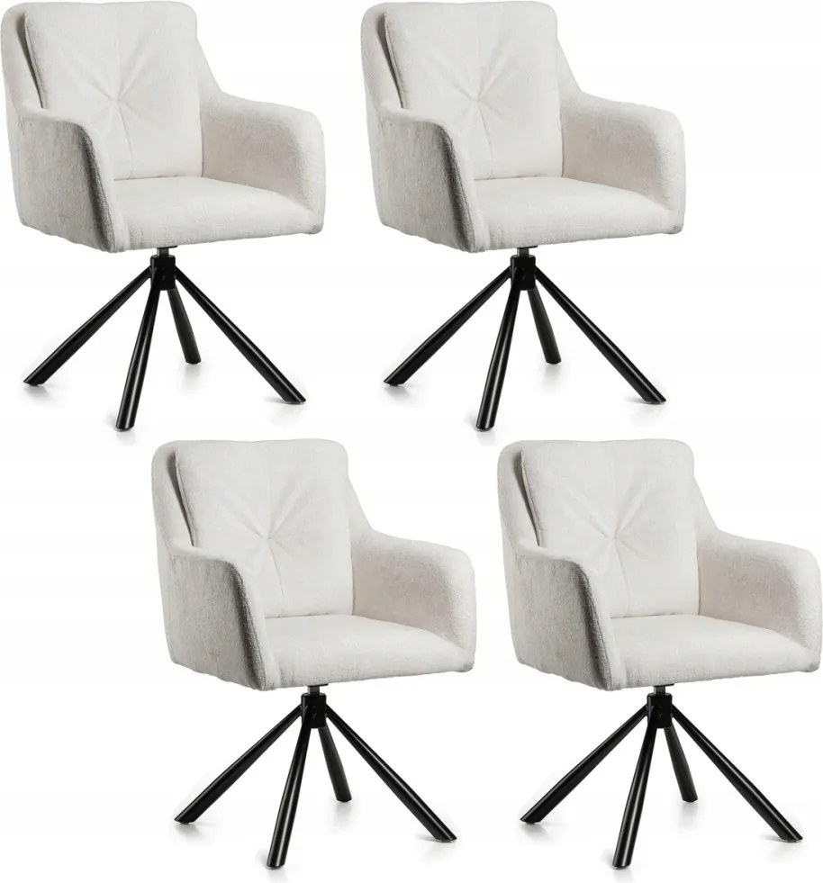 4 db-os Idaho krémszínű szék szett, kárpitozott autós nappaliba