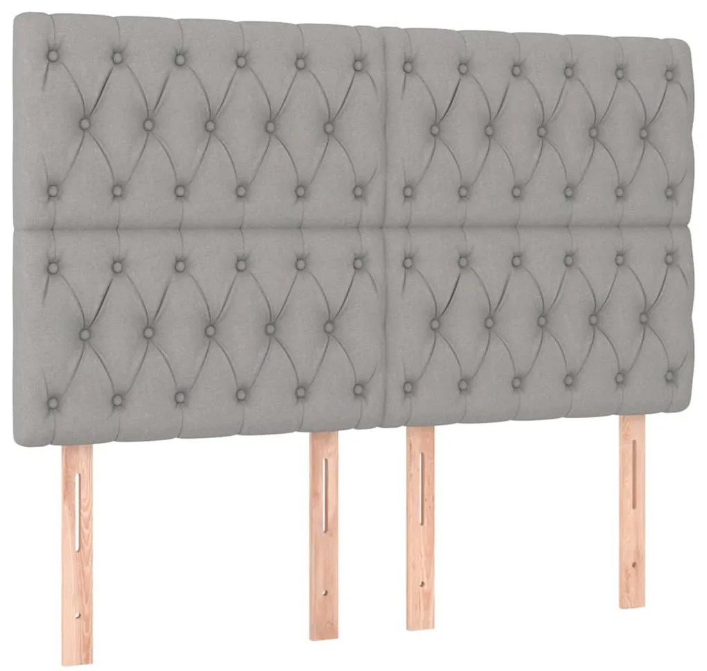 világosszürke szövet LED-es fejtámla 160x7x118/128 cm