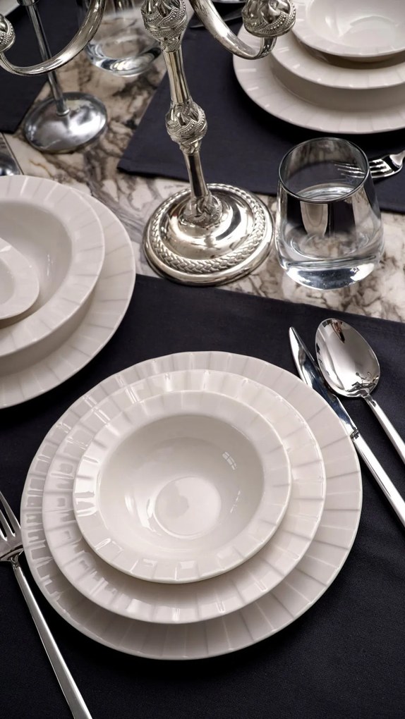 18 részes porcelán étkészlet fehér