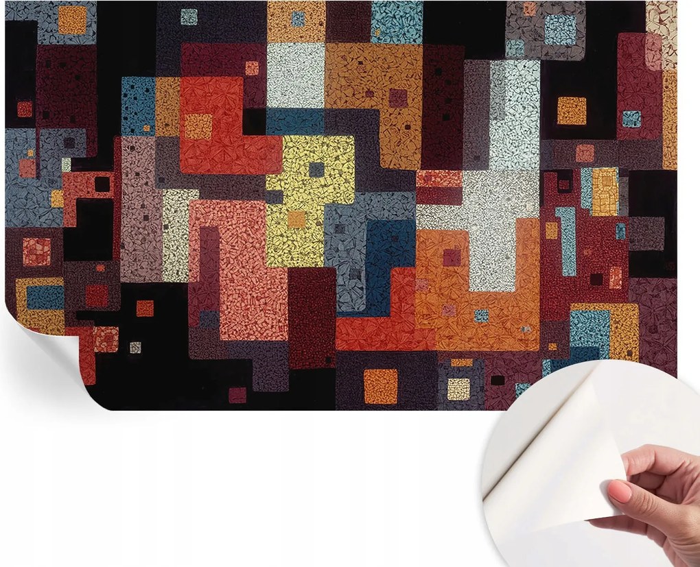 Design fali fotótapéta öntapadós Színes formák 416x254 cm