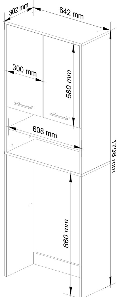 Mosógépszekrény Farid Típus 5 (szonoma tölgy + wenge). 1069759