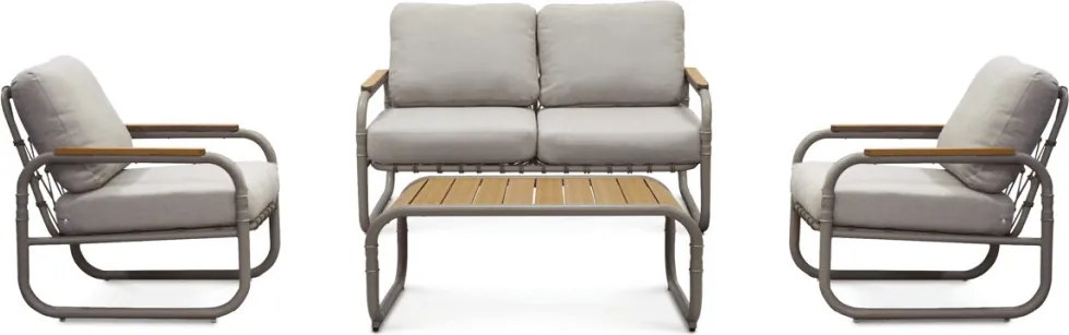 Kerti bútor garnitúra, fém, bézs, AZS-L1913 CRM