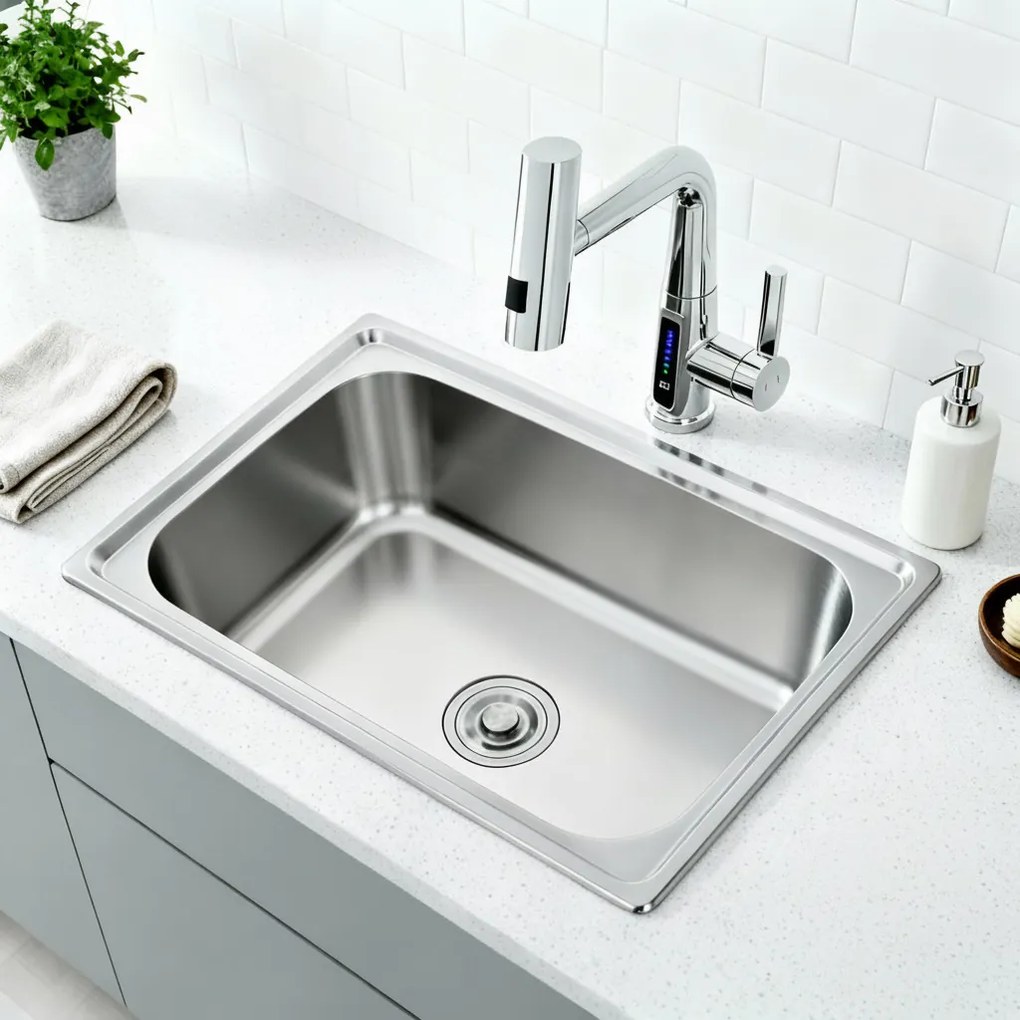 Mont szögletes egy medencés rozsdamentes mosogató