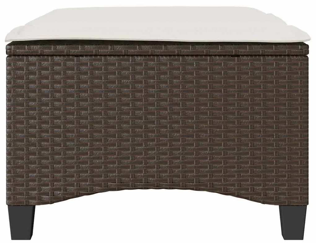 2 db barna polirattan kerti székek párnákkal 55x55x36 cm