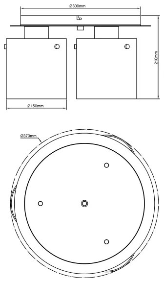 Brilliant - Mennyezeti lámpatest BETH 3xE27/60W/230V átmérő 37 cm fekete/füstszínű