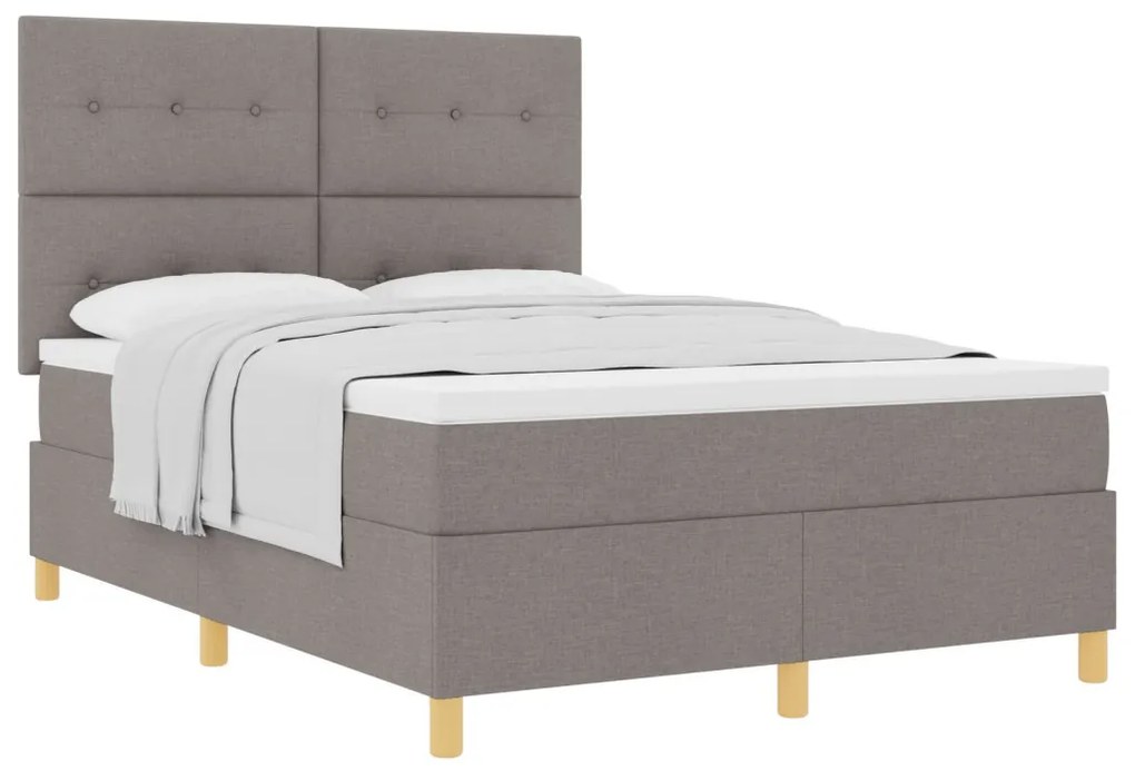 Boxspring Ágy Matraccal Taupe 140x190 cm Szövet